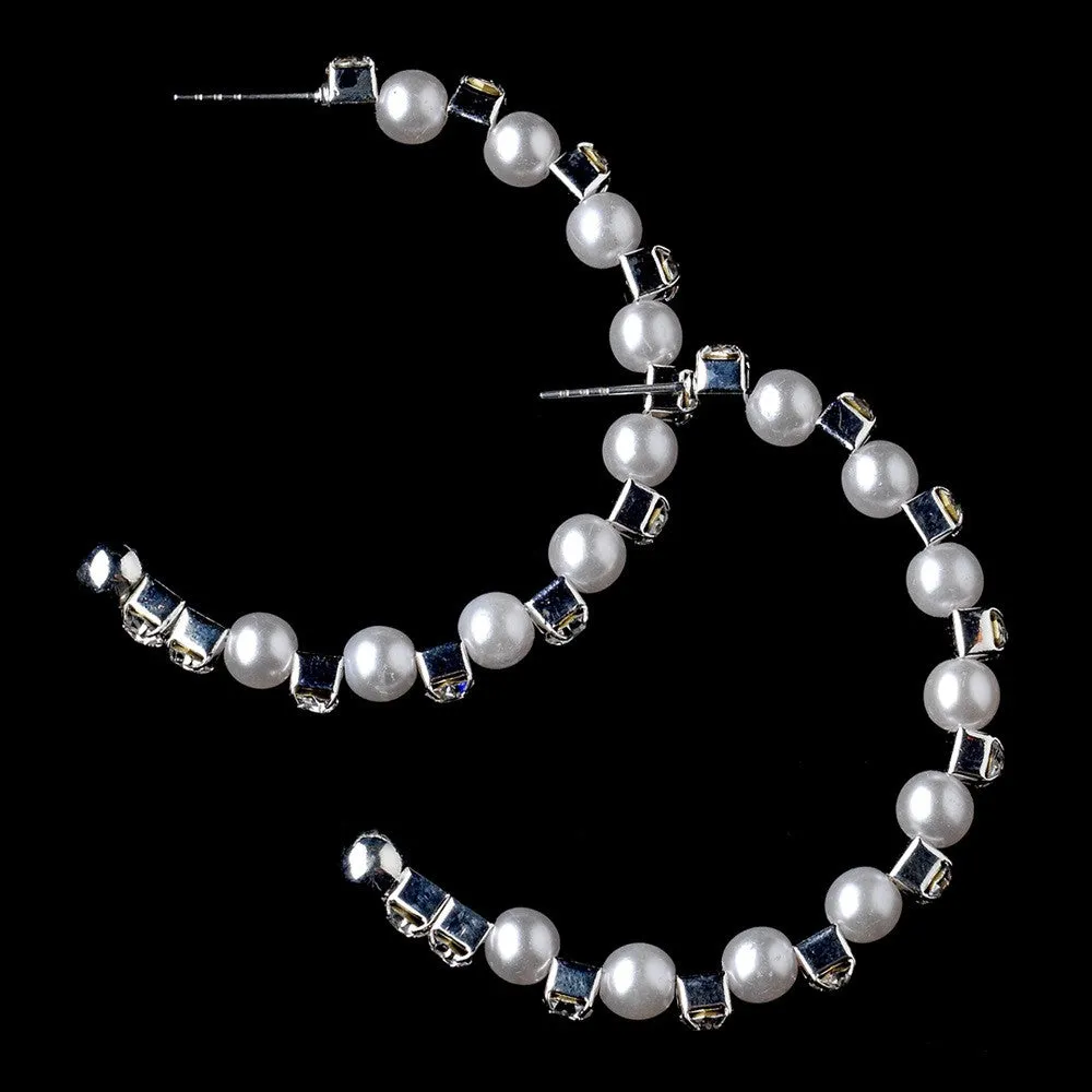 * Silver White Clear Earring Set 8549