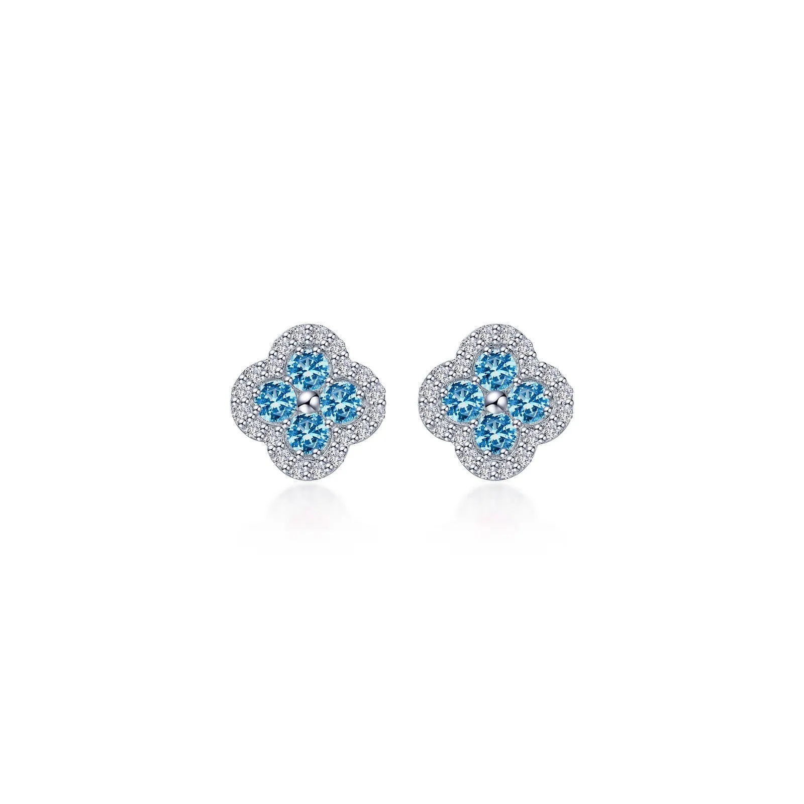 0.8 CTW Flower Halo Stud Earrings