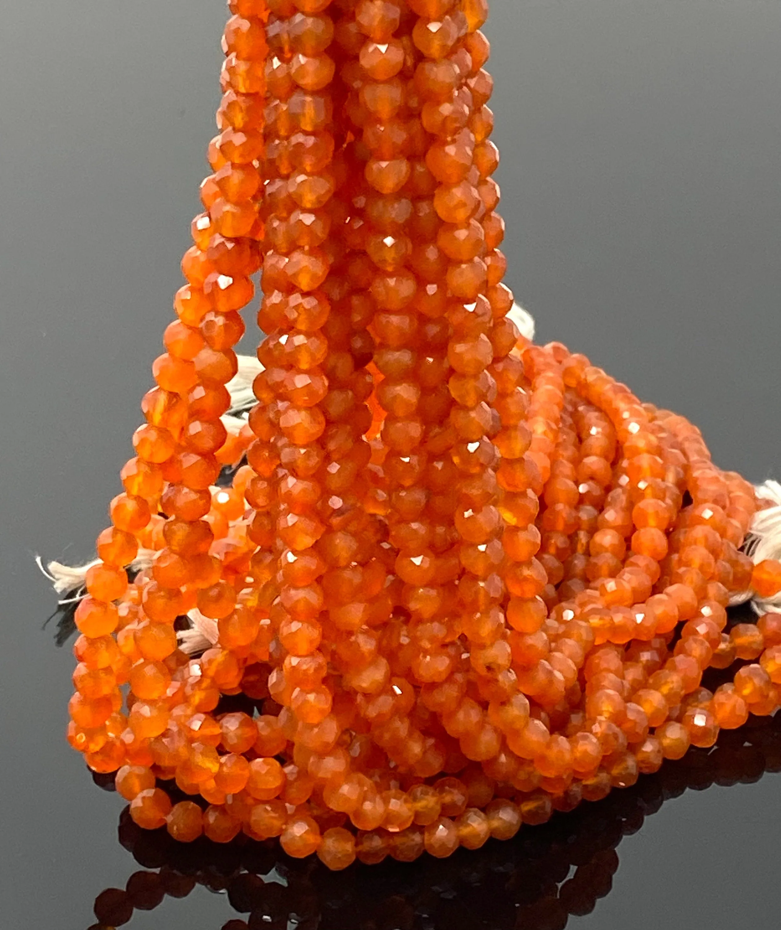 10” Carnelian Gemstone Beads, Natural Carnelian Faceted Round  Beads, Jewelry Supplies Bulk Wholesale Beads, 5.5mm - 6mm