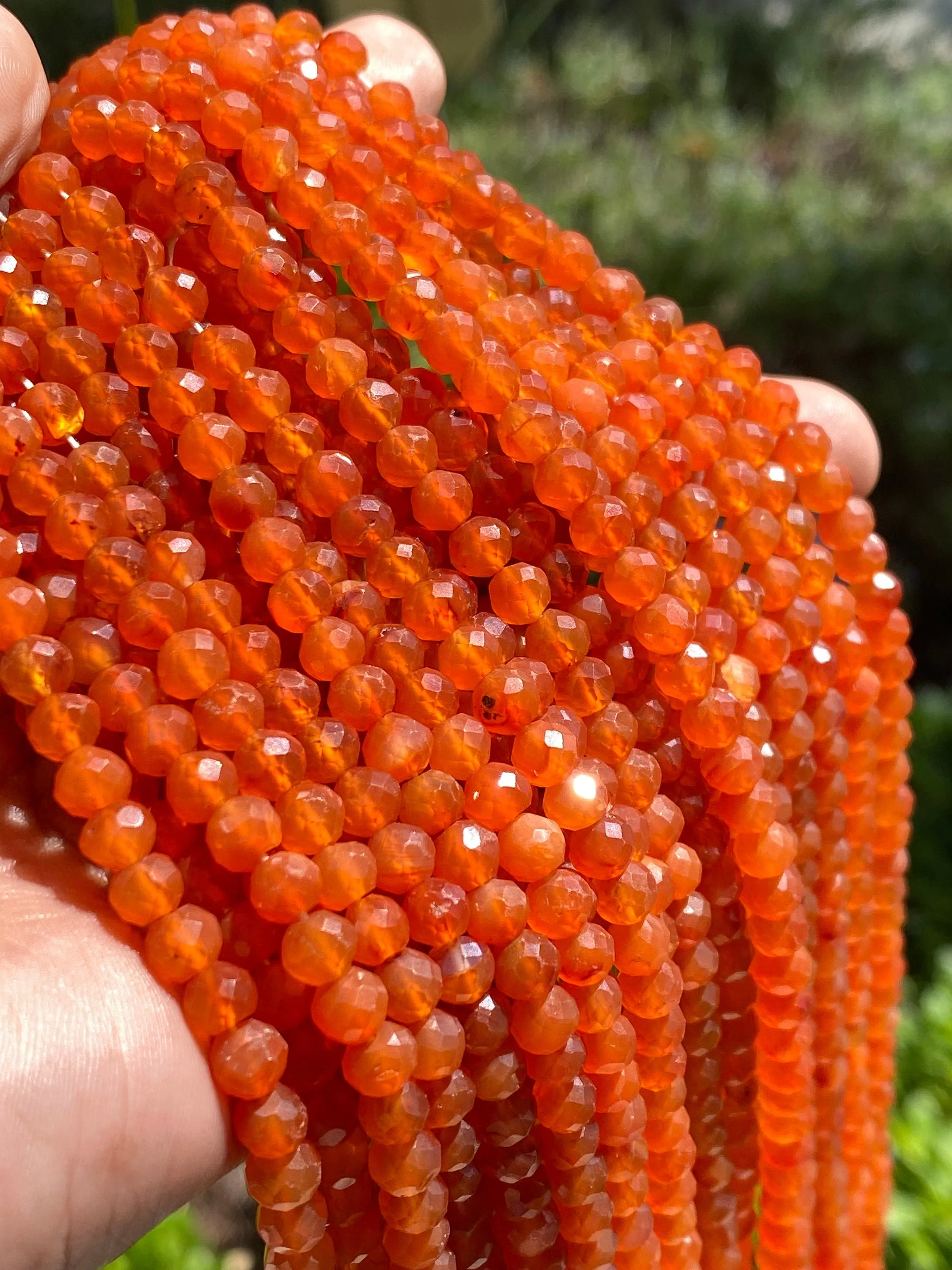 10” Carnelian Gemstone Beads, Natural Carnelian Faceted Round  Beads, Jewelry Supplies Bulk Wholesale Beads, 5.5mm - 6mm