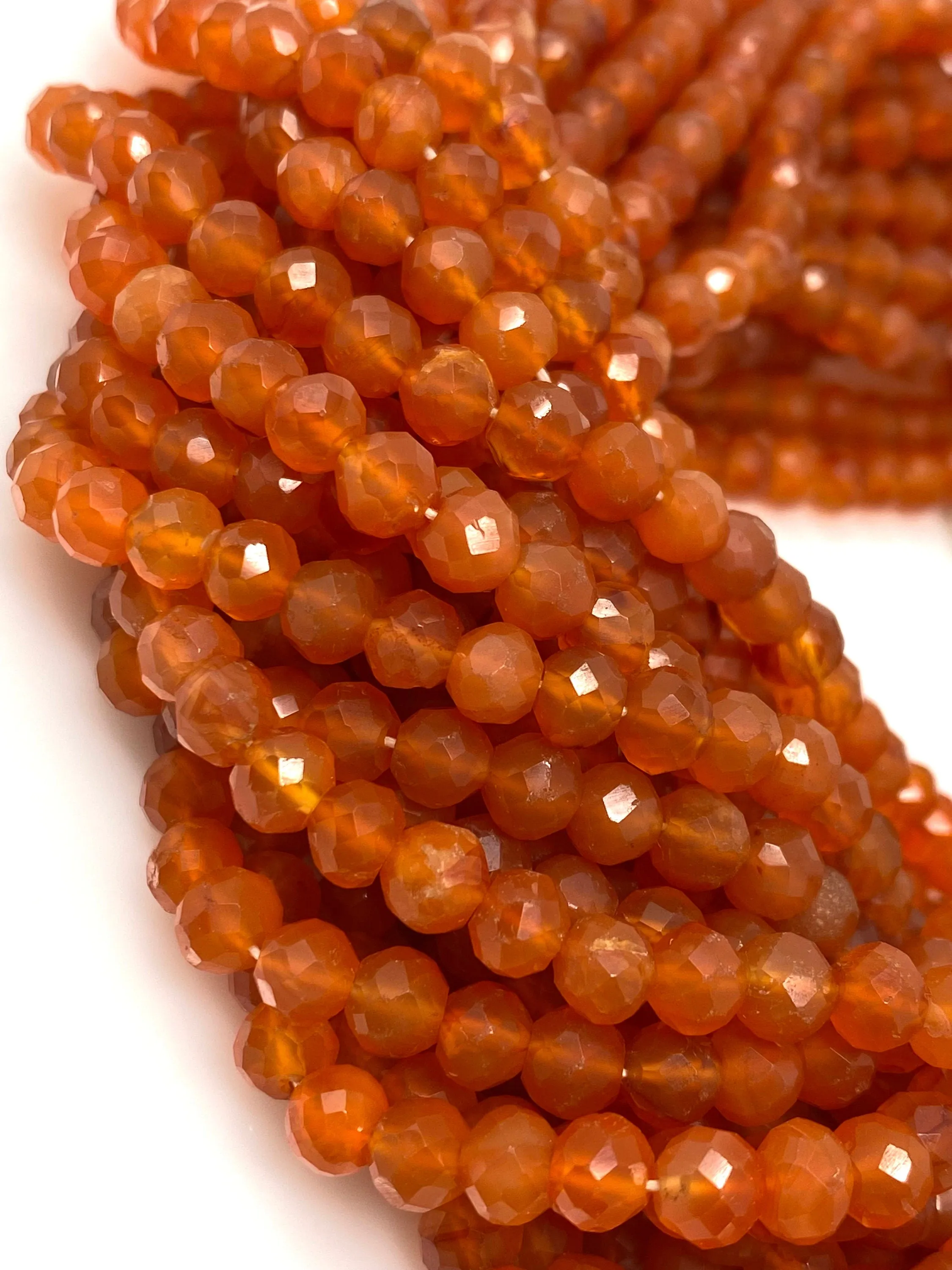 10” Carnelian Gemstone Beads, Natural Carnelian Faceted Round  Beads, Jewelry Supplies Bulk Wholesale Beads, 5.5mm - 6mm
