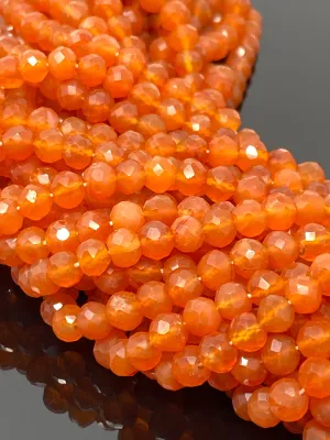 10” Carnelian Gemstone Beads, Natural Carnelian Faceted Round  Beads, Jewelry Supplies Bulk Wholesale Beads, 5.5mm - 6mm