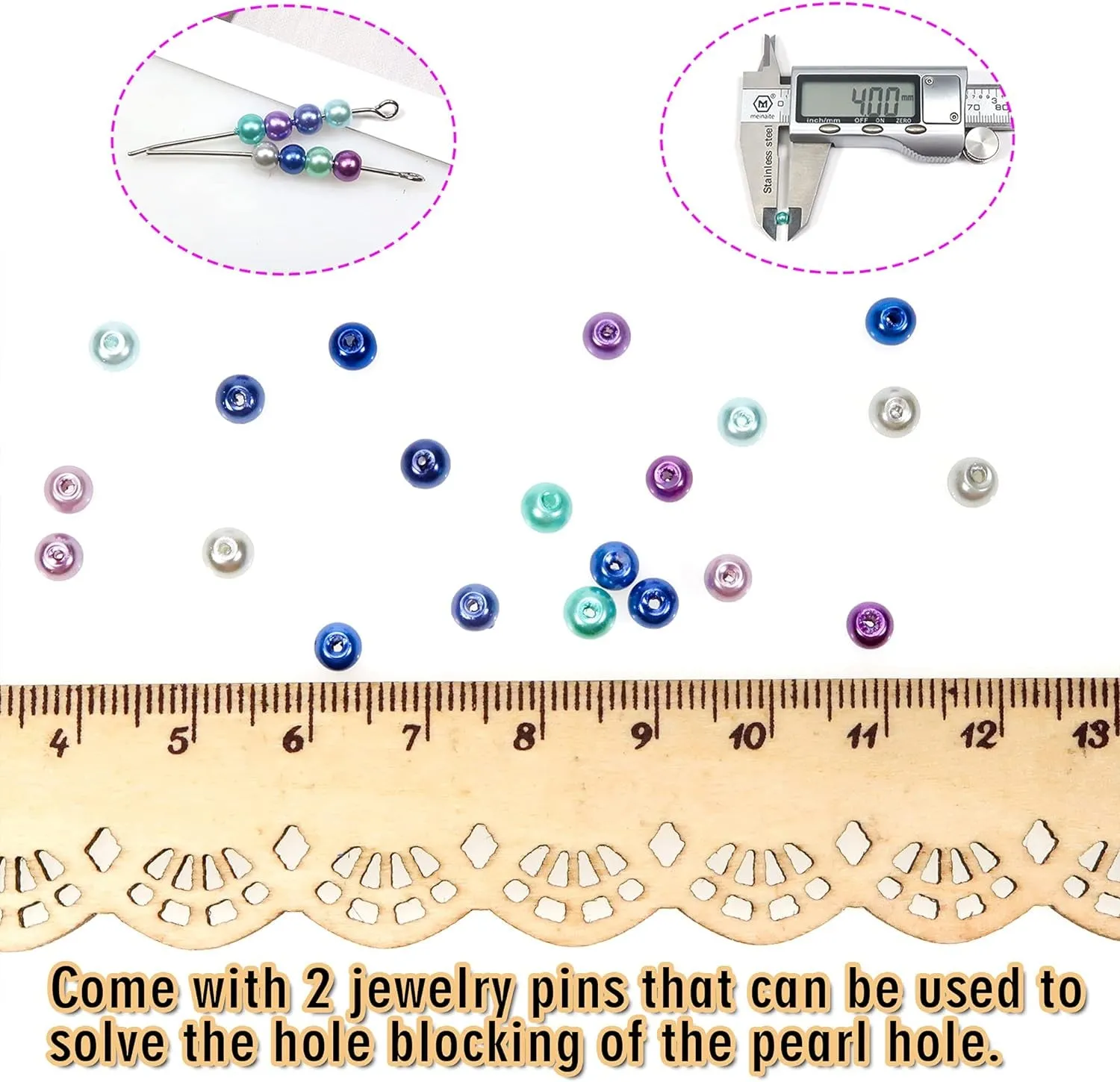 1000Pcs 4Mm Pearl Beads Multi Colors Loose round Glass Pearl Beads Spacer Beads for DIY Craft Necklaces Bracelets Jewelry Making