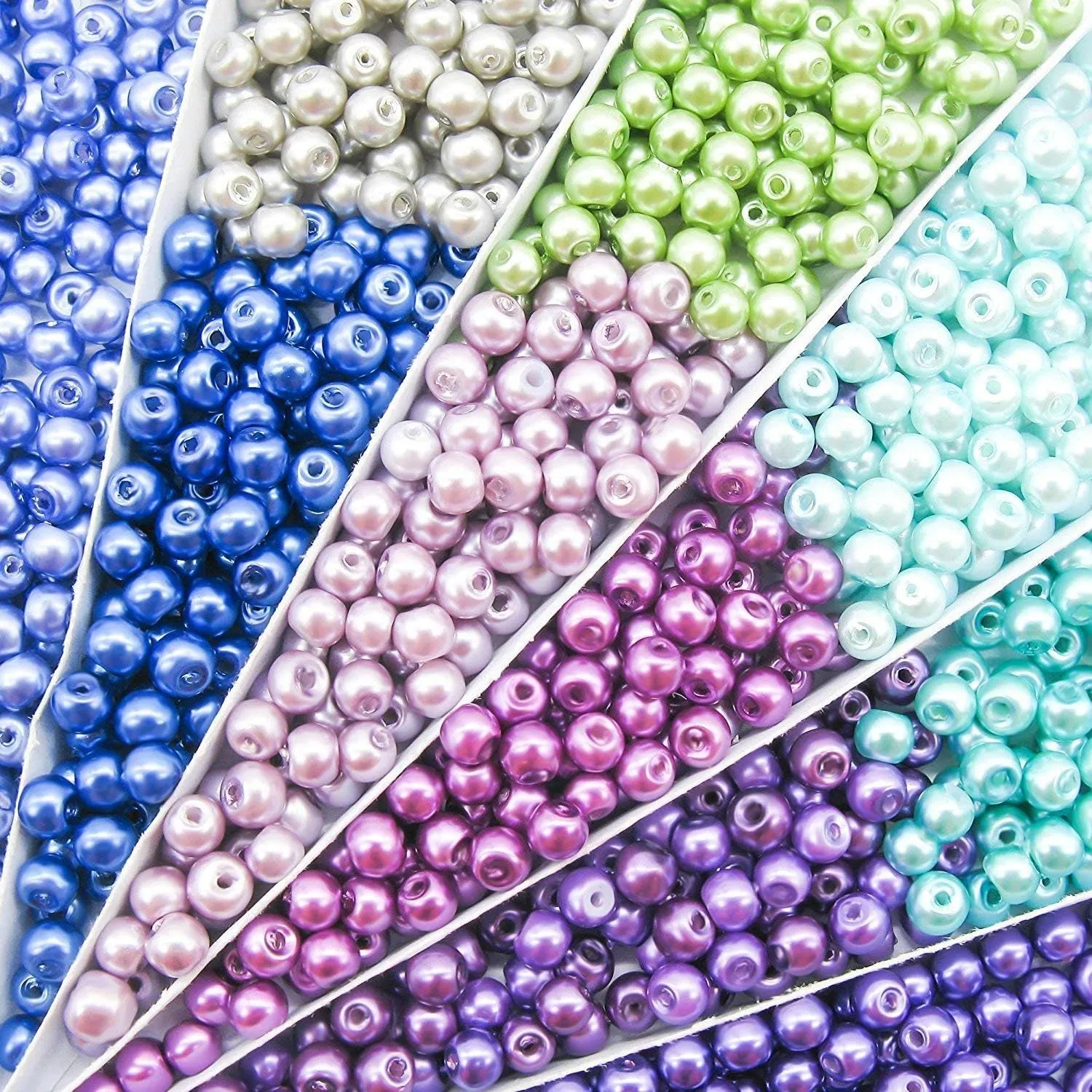 1000Pcs 4Mm Pearl Beads Multi Colors Loose round Glass Pearl Beads Spacer Beads for DIY Craft Necklaces Bracelets Jewelry Making