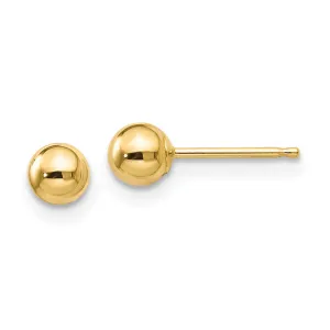 10K Gold Polished Ball Post Earrings for Women  Elegant 4mm Design