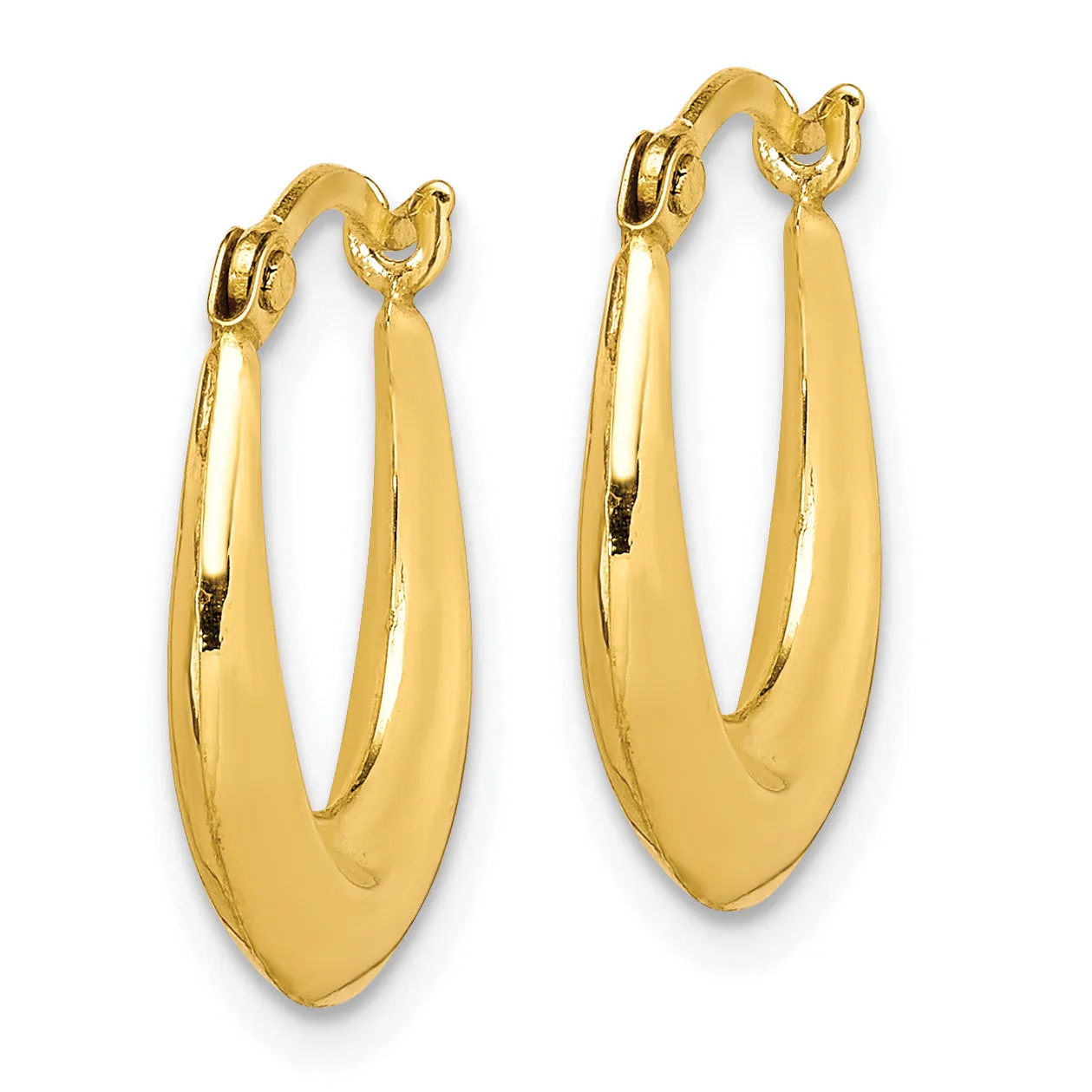 10K Yellow Gold Hollow Hoop Earrings with Polished Finish  Lightweight & Timeless