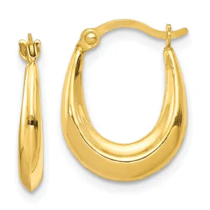 10K Yellow Gold Hollow Hoop Earrings with Polished Finish  Lightweight & Timeless