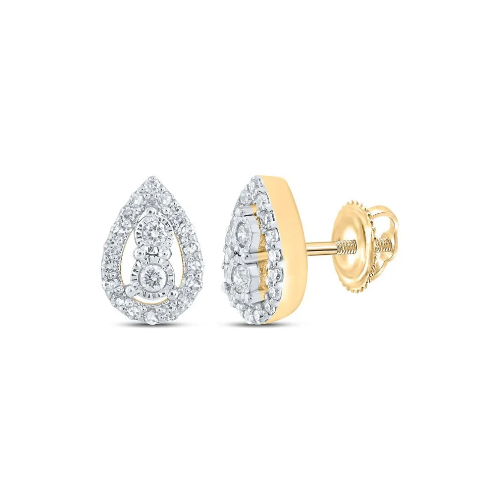 10kt Golden Tears Diamond Earrings - A Timeless Treasure of Elegance