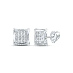 10kt White Gold Square Diamond Earrings - Timeless Elegance and Sparkling Brilliance