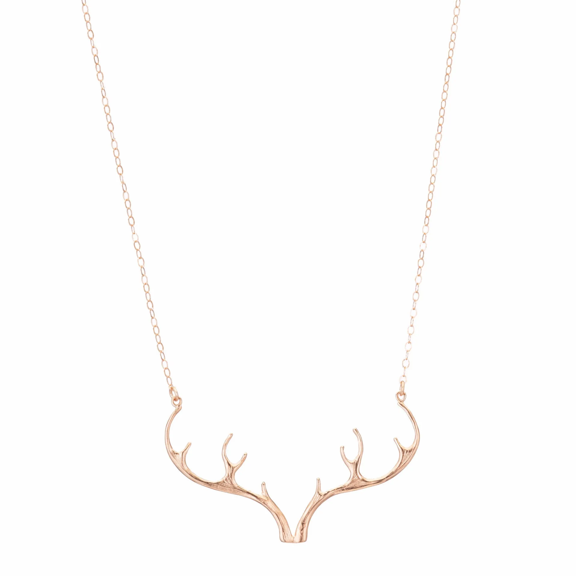 14K Gold Antler Necklace