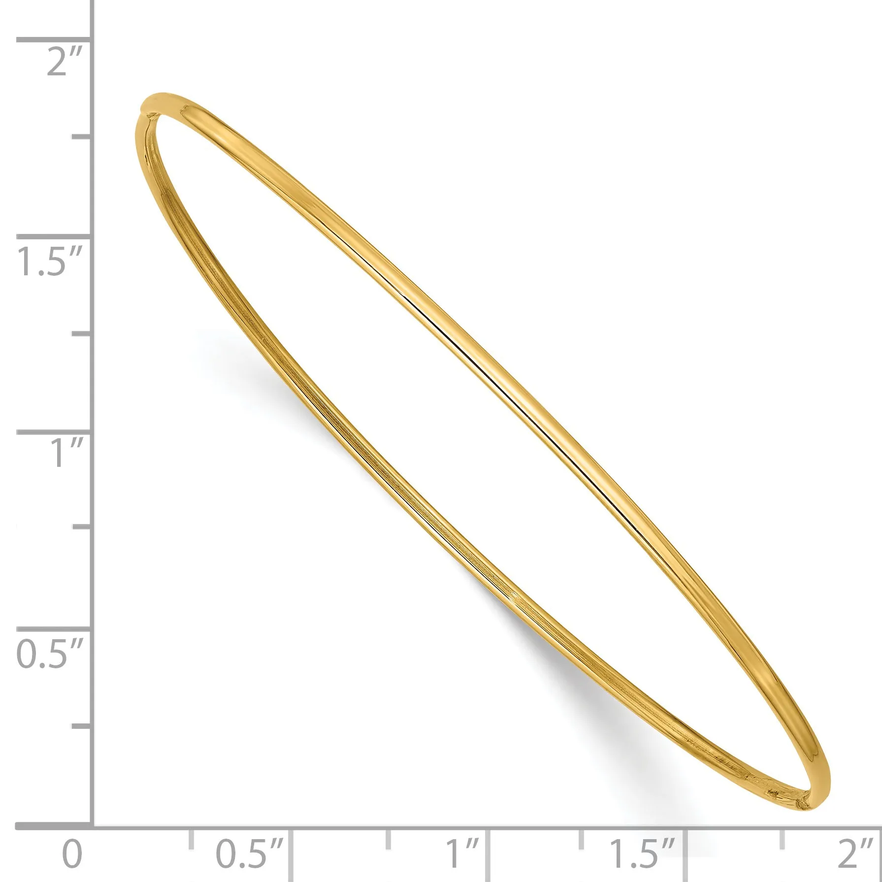 14K Gold Polished Slip-On Women's Bangle Bracelet with Timeless Elegance