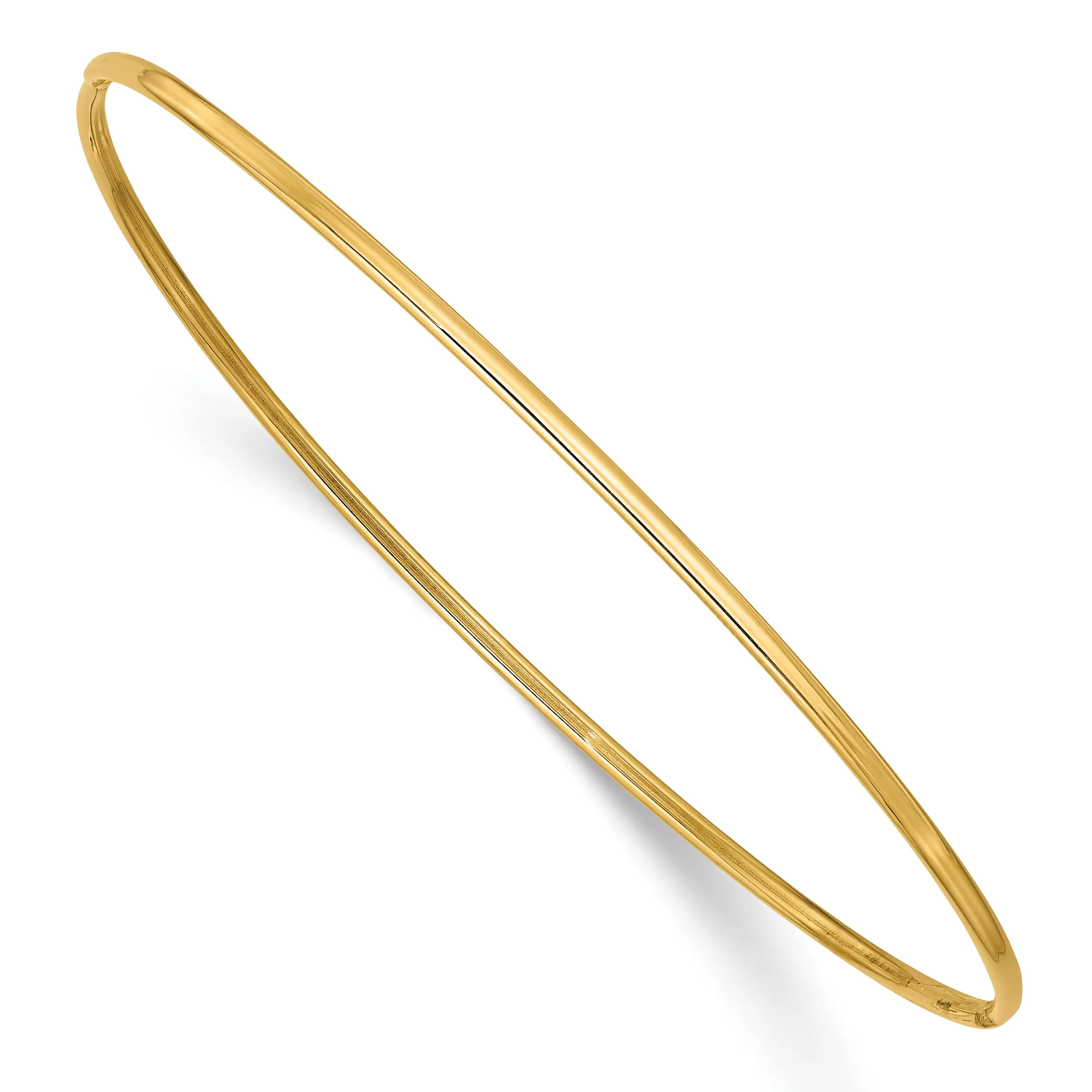 14K Gold Polished Slip-On Women's Bangle Bracelet with Timeless Elegance