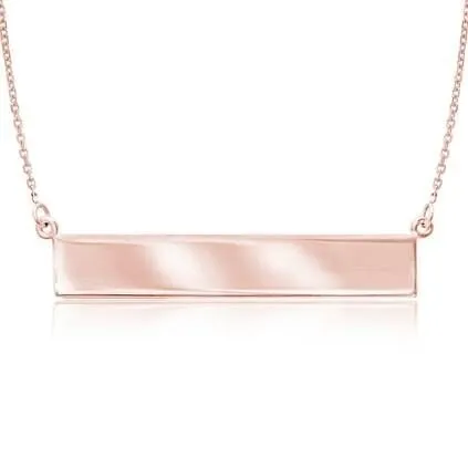 14K Rose Gold Bar Necklace