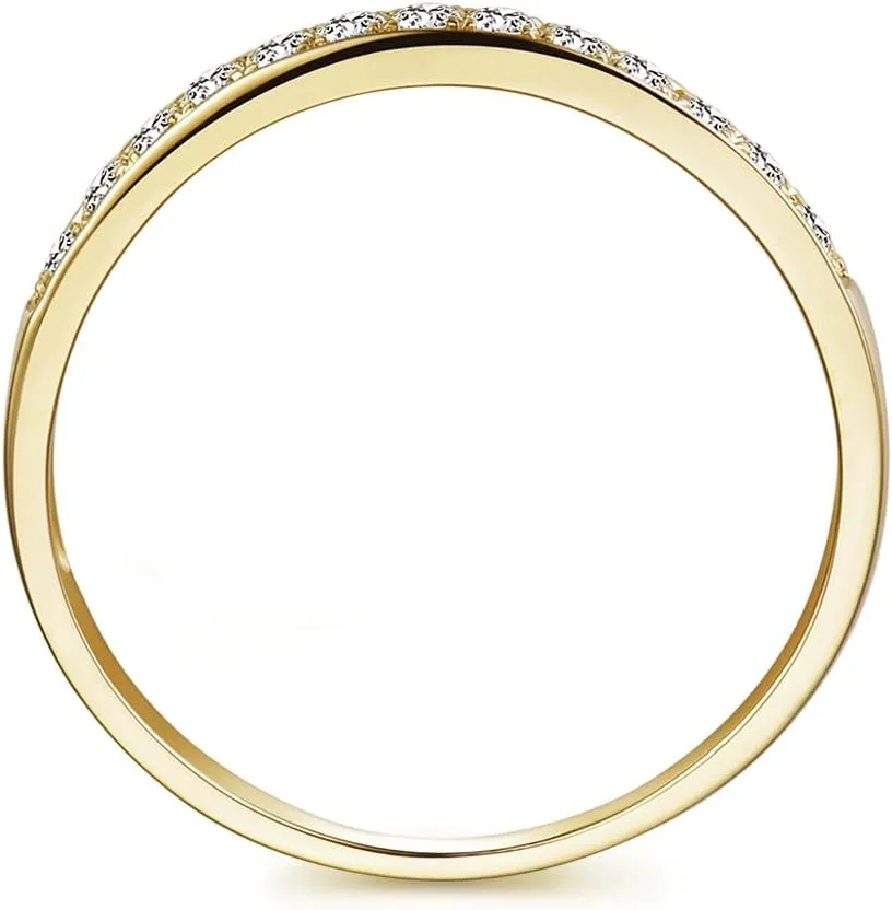 14K Solid Gold Moissanite Wedding Bands, 14K Gold Ring, 2mm Stacking Rings, 14K Gold Eternity Wedding Rings