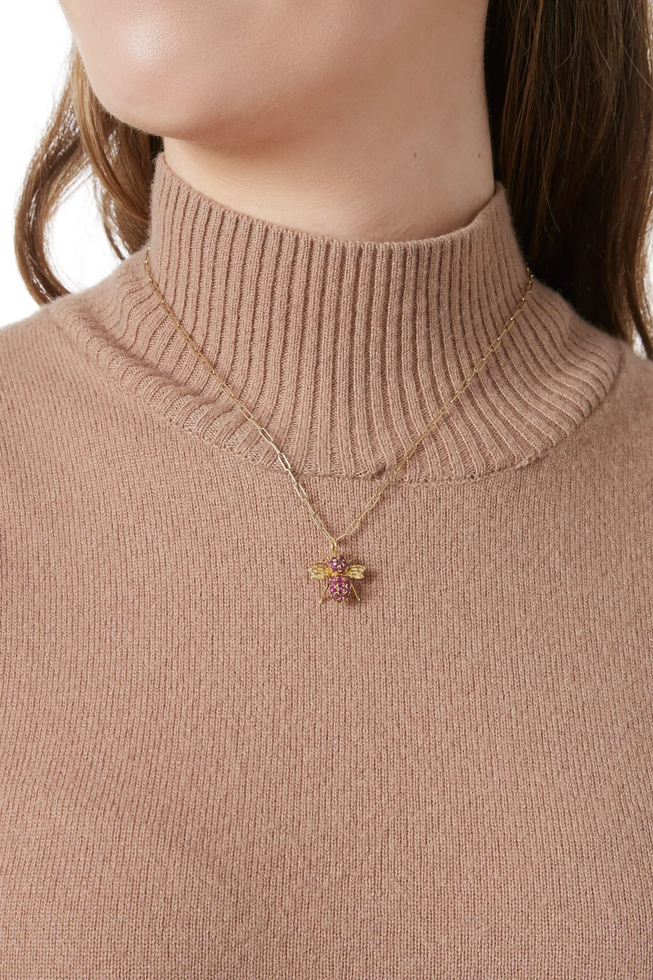 14KY Vintage Bee with Rubies