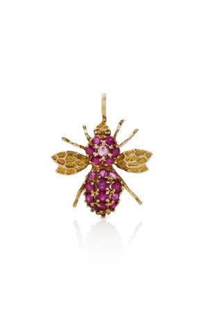 14KY Vintage Bee with Rubies