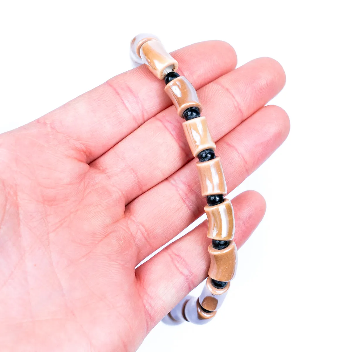 15PCS For about 5mm leather ceramic short tube for Jewelry supply Findings -D-5-5-265