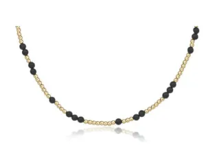 15" Choker Hope Unwritten Gemstone in Faceted Onyx