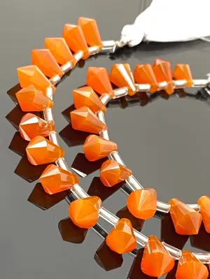 18 Pcs Carnelian Gemstone Fancy Faceted Drop Beads, Natural Carnelian Beads,  Bulk Wholesale Beads Jewelry Supplies for Jewelry Making,