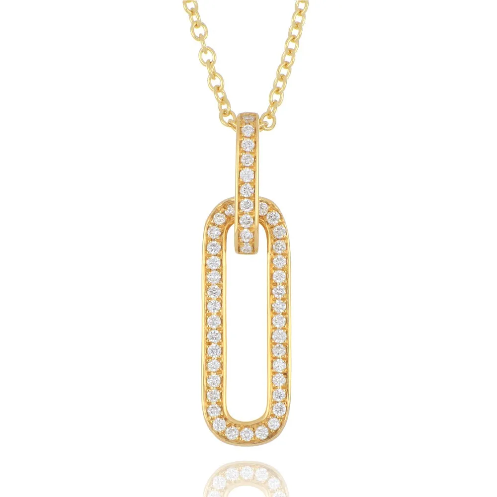 18ct Yellow Gold 0.17ct Diamond Open Link Necklace