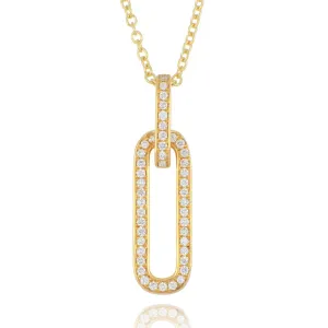18ct Yellow Gold 0.17ct Diamond Open Link Necklace