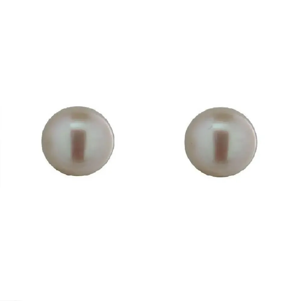 18K Yellow Gold 4 mm Cultivated Pearl Screwback Earring