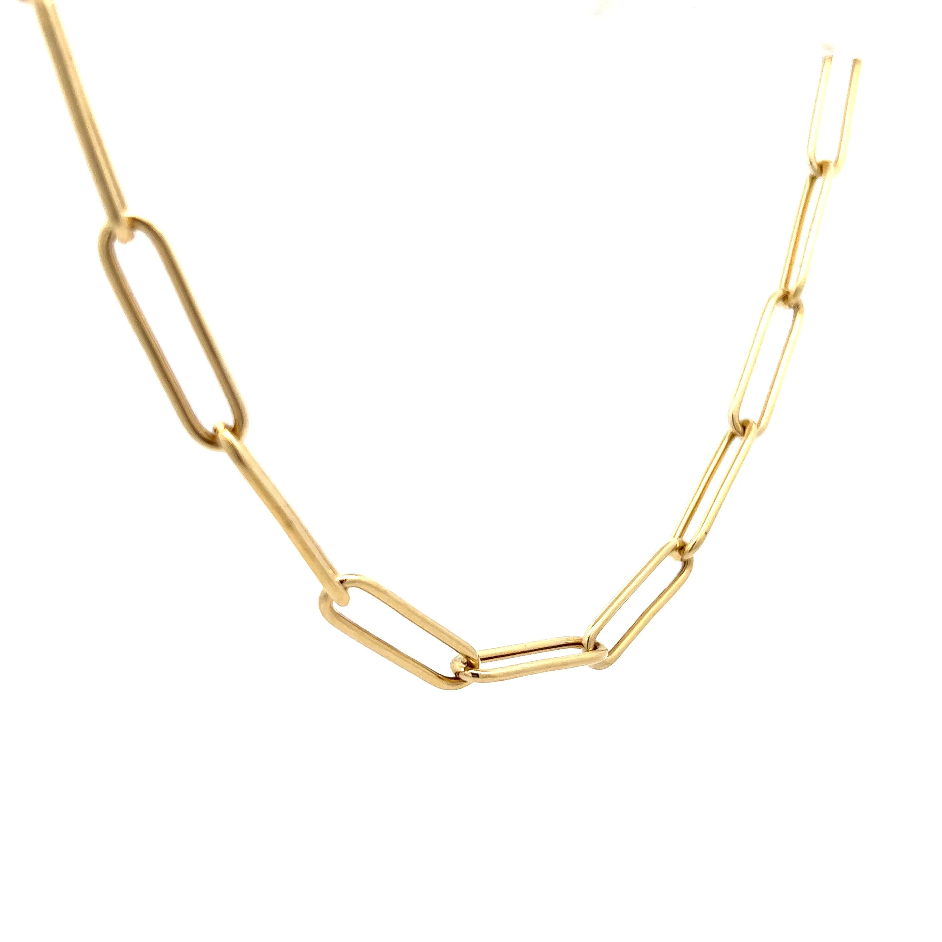 18" Paperclip Chain Necklace in 14k Yellow Gold