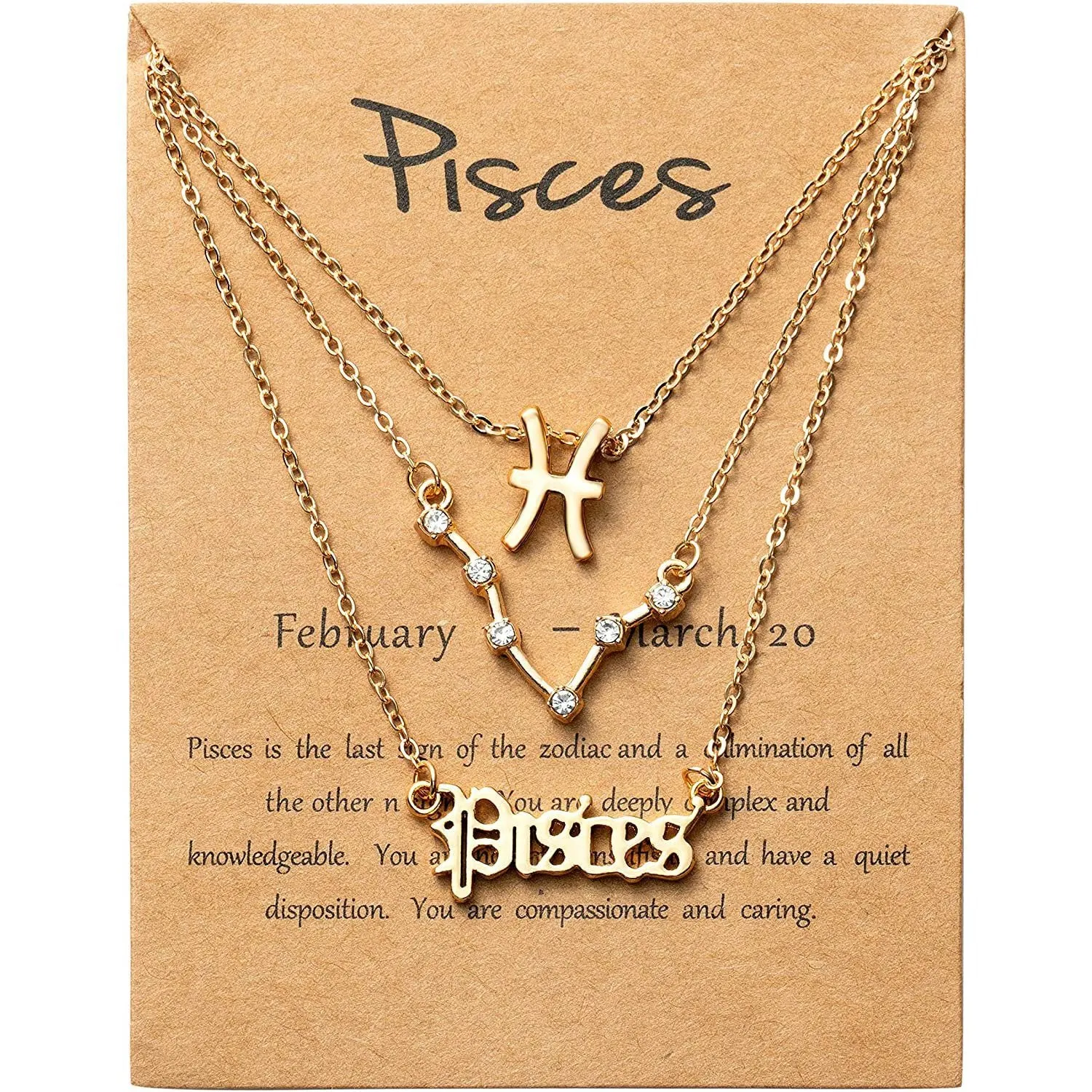 3-Piece: Constellation Zodiac Layer Necklaces