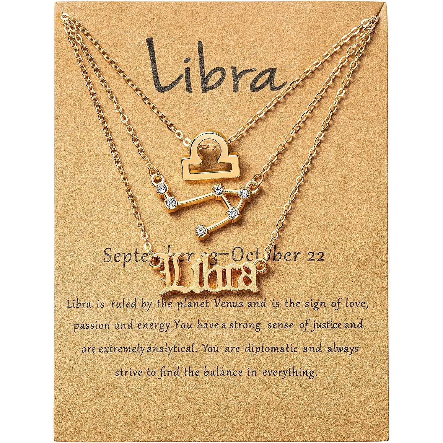 3-Piece: Constellation Zodiac Layer Necklaces