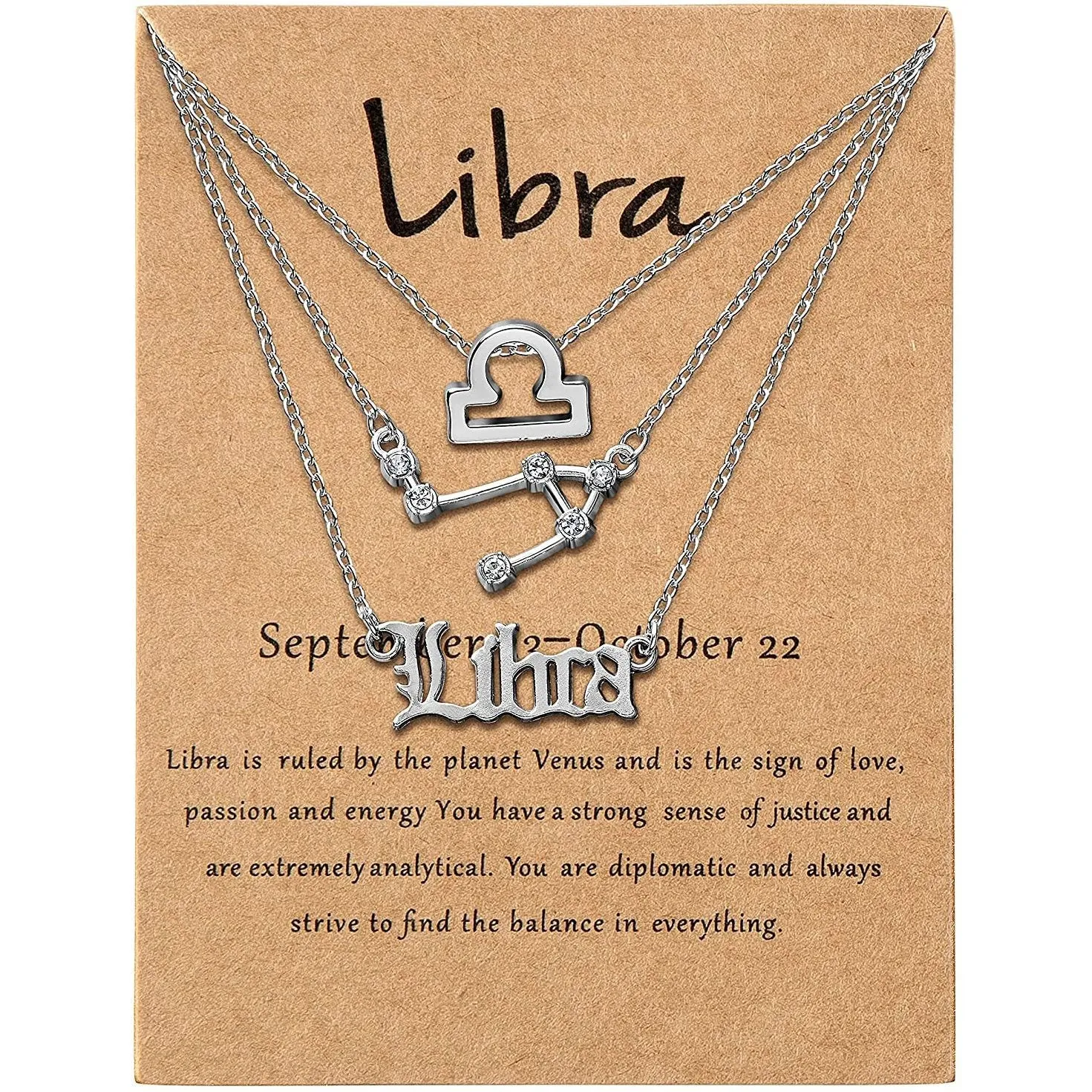 3-Piece: Constellation Zodiac Layer Necklaces