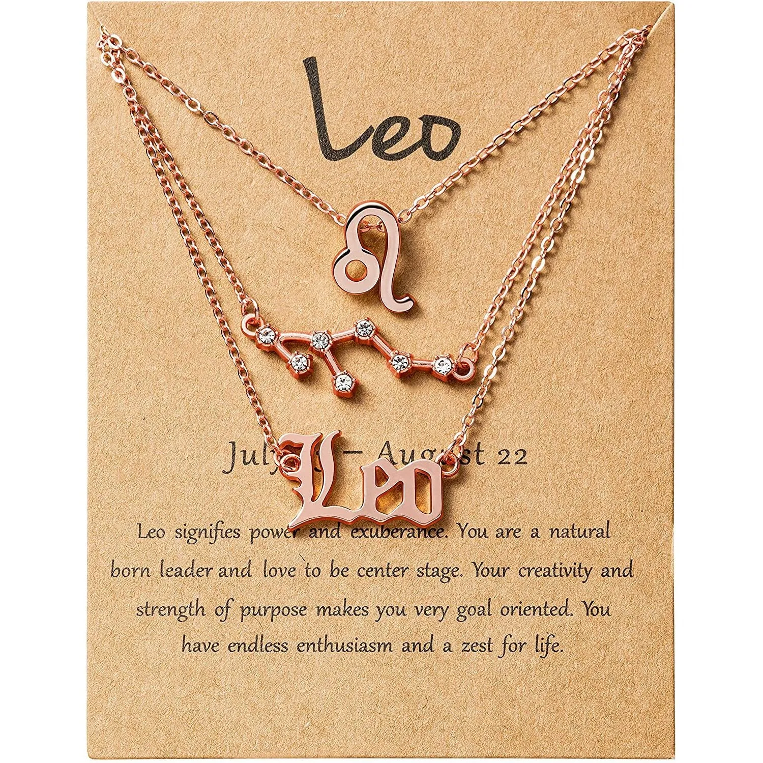 3-Piece: Constellation Zodiac Layer Necklaces