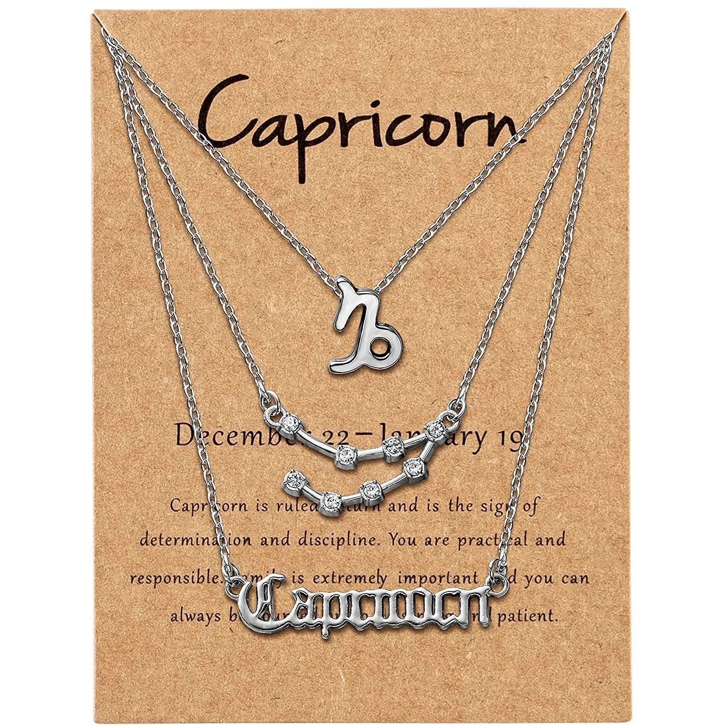 3-Piece: Constellation Zodiac Layer Necklaces