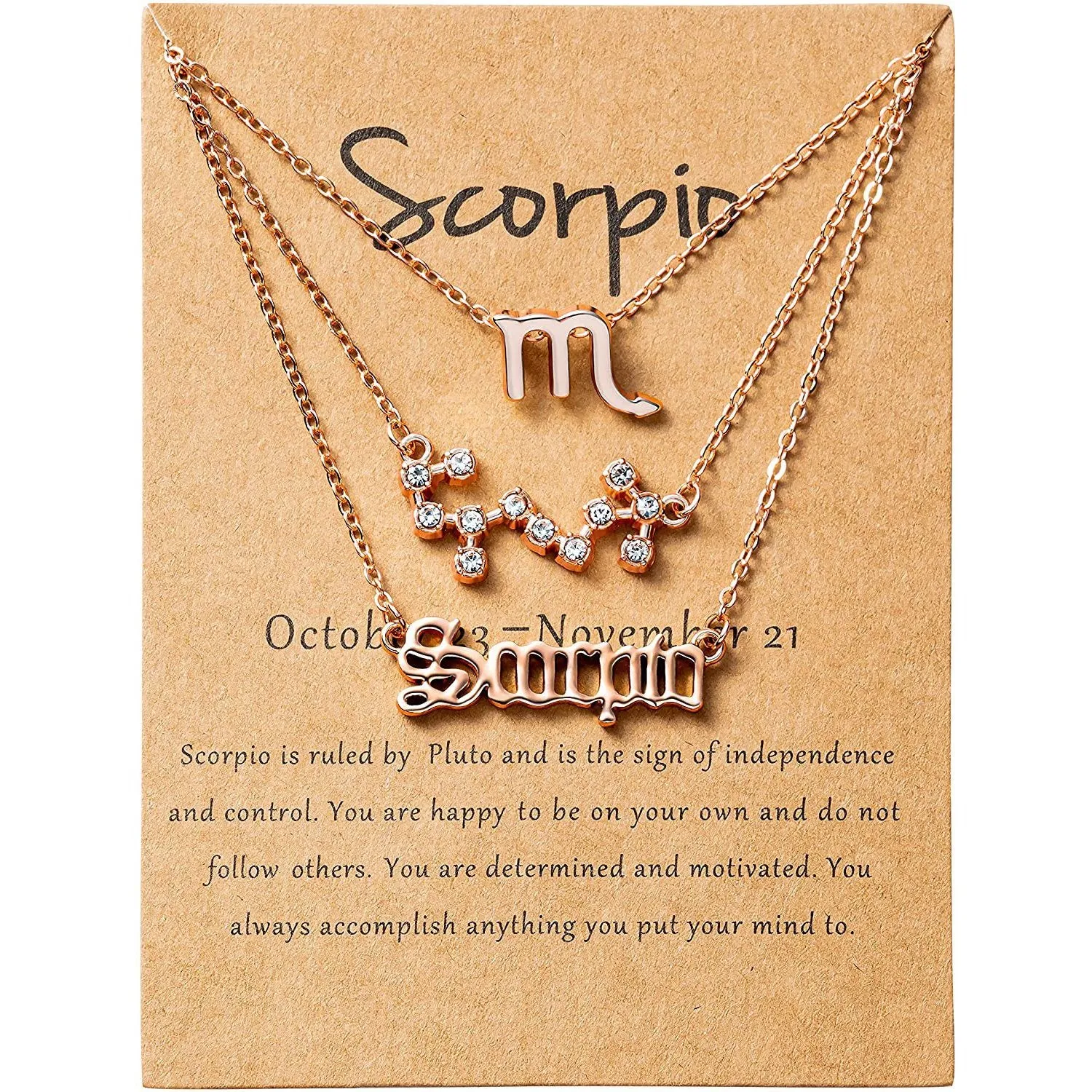 3-Piece: Constellation Zodiac Layer Necklaces