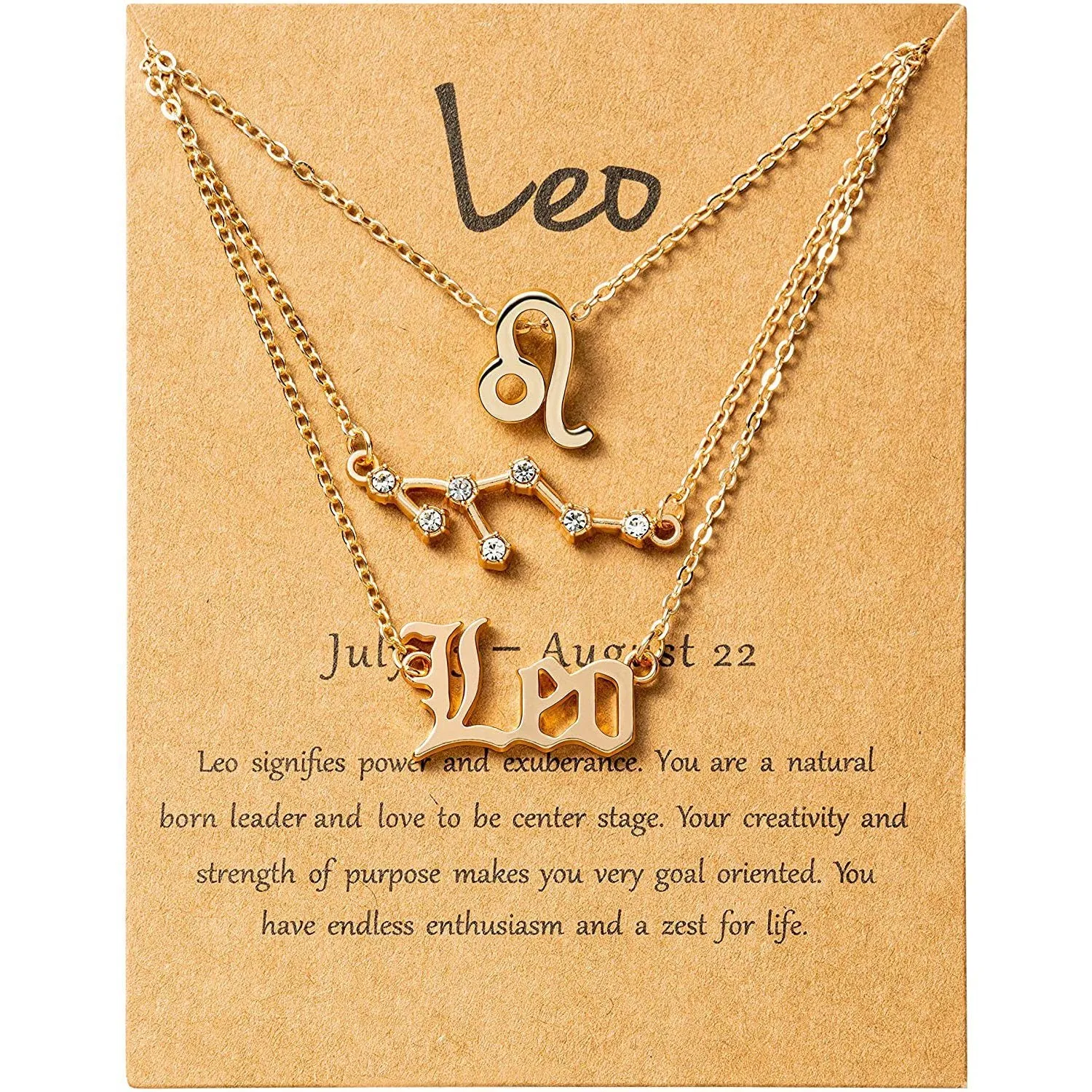 3-Piece: Constellation Zodiac Layer Necklaces