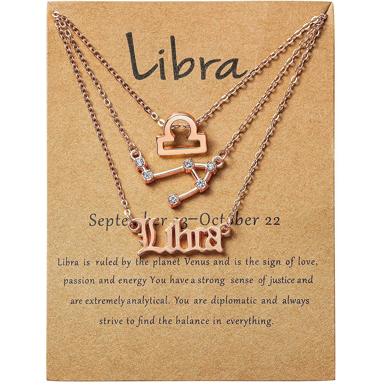 3-Piece: Constellation Zodiac Layer Necklaces