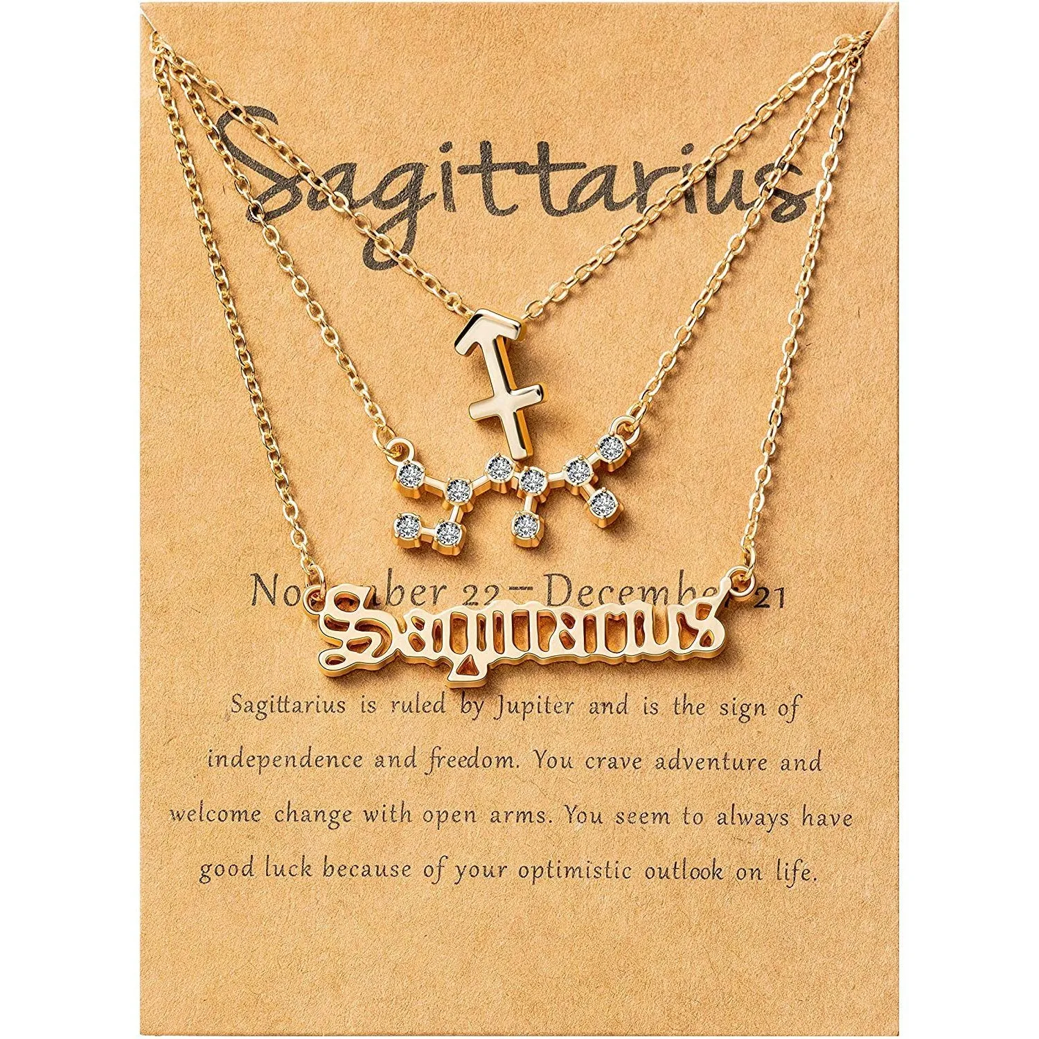 3-Piece: Constellation Zodiac Layer Necklaces