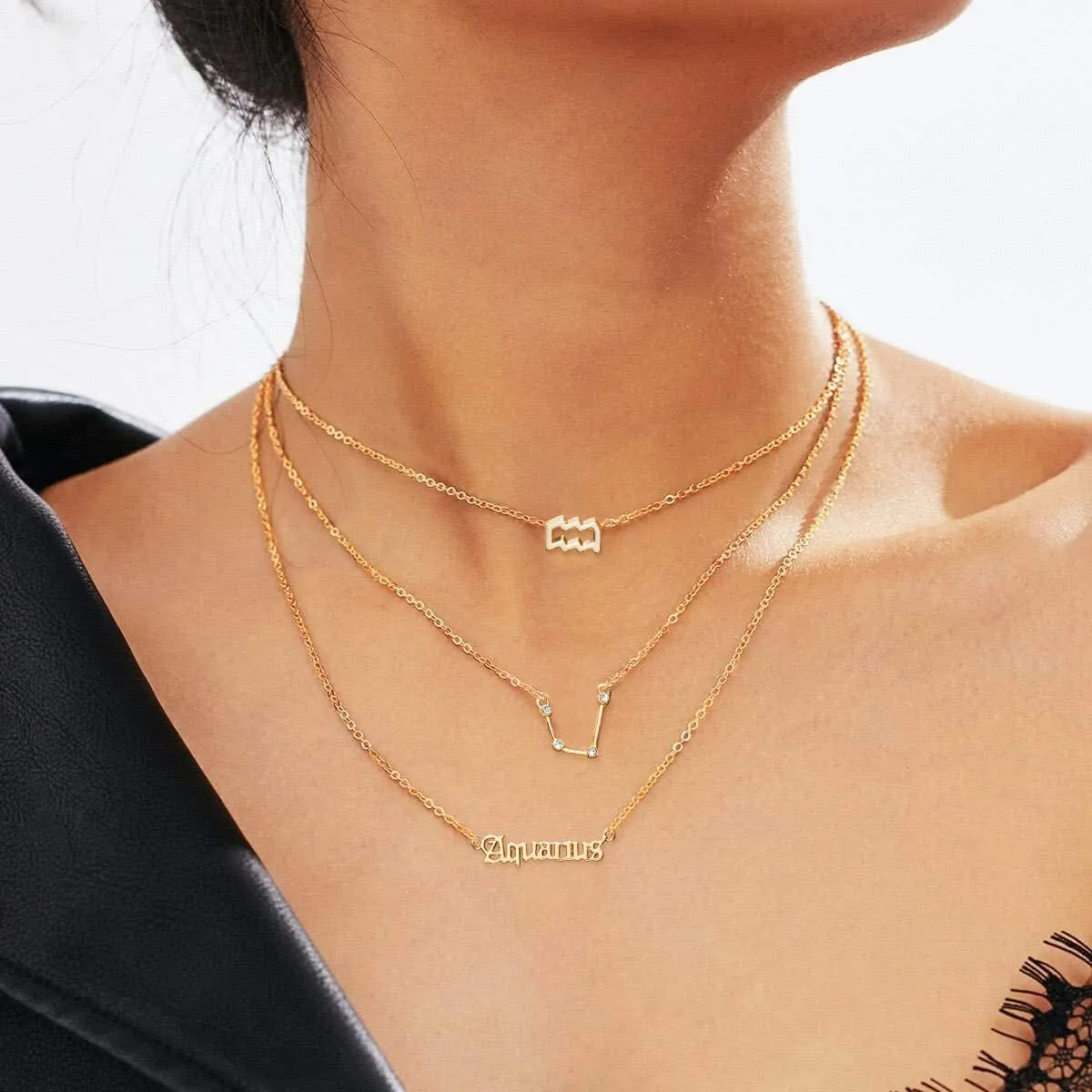 3-Piece: Constellation Zodiac Layer Necklaces