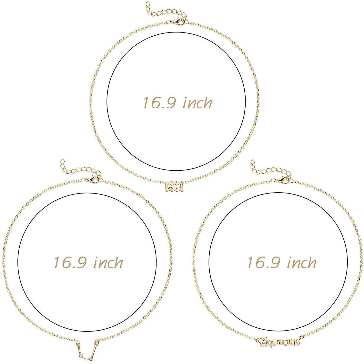 3-Piece: Constellation Zodiac Layer Necklaces