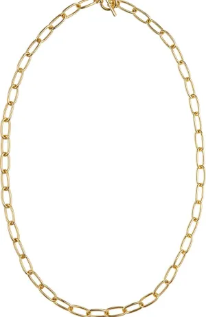 30 inch Gold Oval Link Toggle Necklace