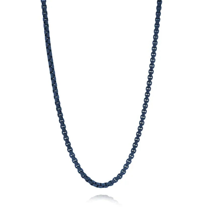 3.3 Round Box Chain Navy Blue Stainless Steel | Italgem Steel