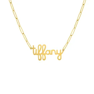 6mm Doodle Nameplate Paper Clip Necklace