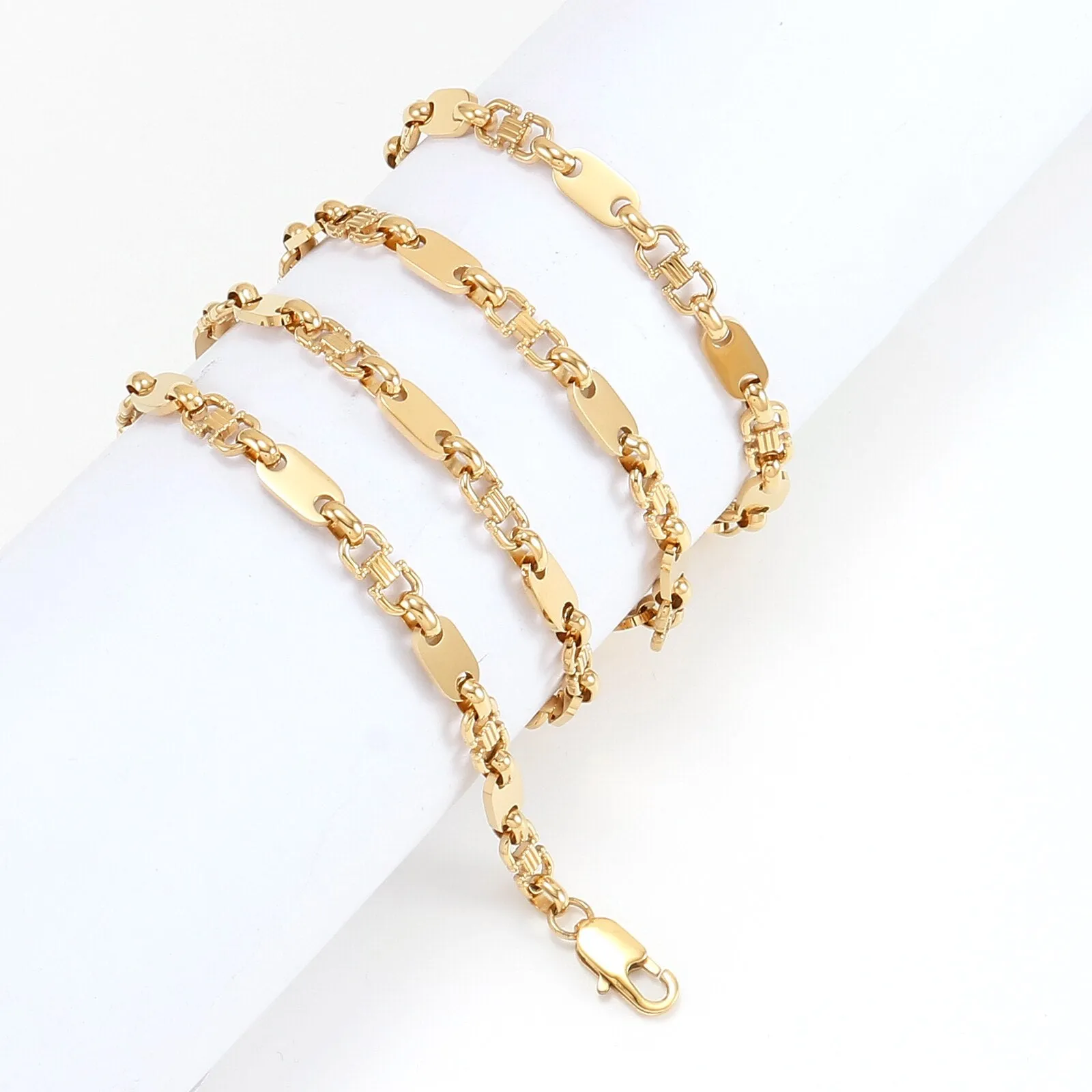 6mm Granny Chic Coffee Beans Chain Necklace for Women Men
