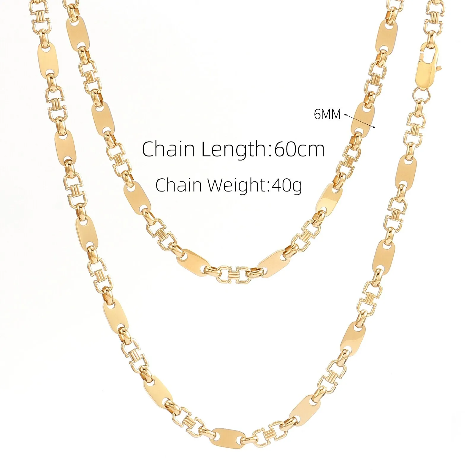 6mm Granny Chic Coffee Beans Chain Necklace for Women Men