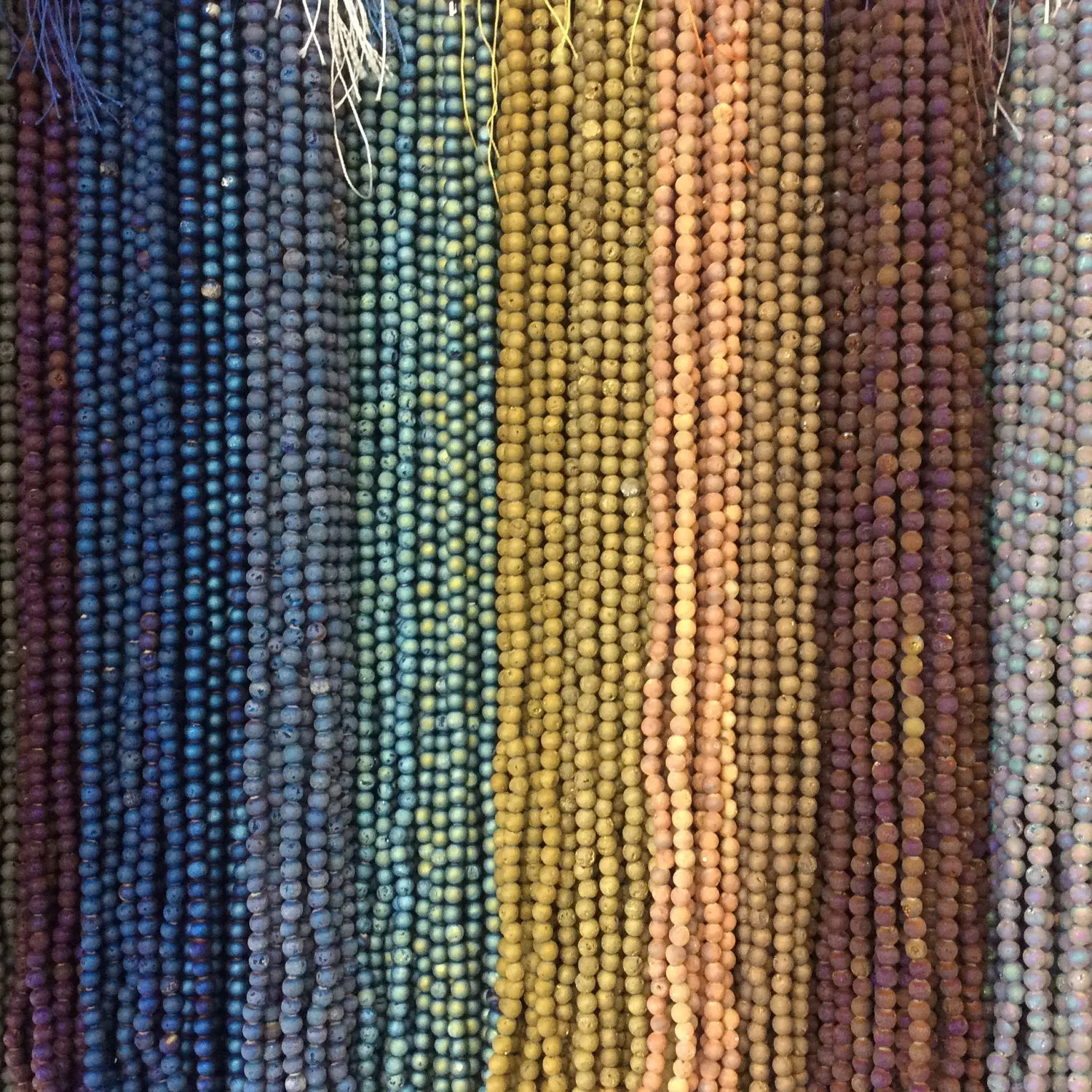 6mm Matte Finish Premium Pale Blue Titanium Druzy Agate Round/Ball Shaped Beads with 1mm Holes - Sold by 15.5" Strands (Approx. 66 Beads)