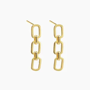925 Sterling Silver Women's Wide Chain Drop Dangle Earrings