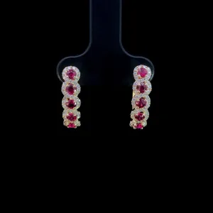 .95 ctw ruby and diamond earrings