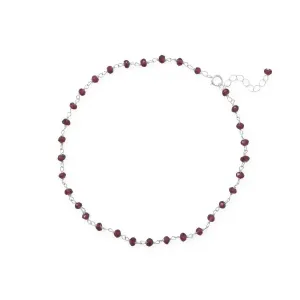 9.5"   1" Glam Garnet! Bead Anklet
