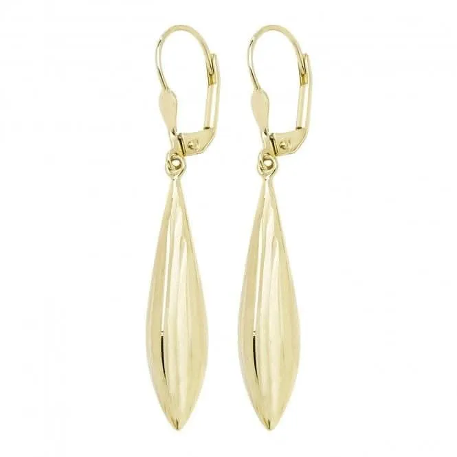 9ct Yellow Gold Lever Back Drop Earrings ES573