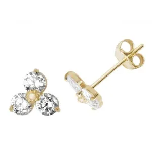 9ct Yellow Gold Zirconia Stud Earrings ES493