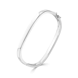 9K White Gold Rectangle Bangle